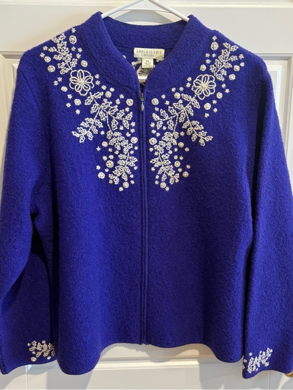 Embroidered Wool Zip Jacket